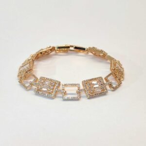 Pulseira com zircônias banhada a ouro - 03013490