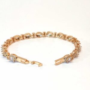 Pulseira zircônias gravatinha banhada ouro - 03013609
