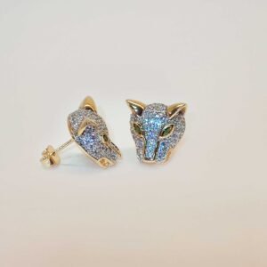 Brinco Phanter Banhado Ouro 18K Zircônias e Ródio - 1037499
