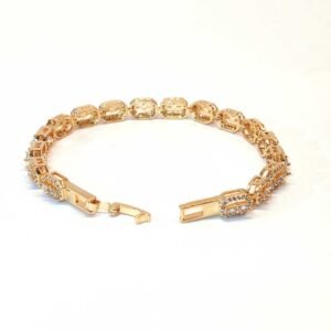 Pulseira zircônias princess banhada ouro 03013605