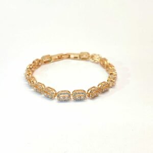Pulseira zircônias princess banhada ouro 03013605