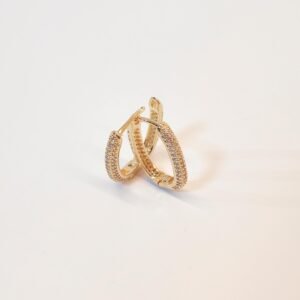 Brinco argola com zircônias e ródio ouro18k 01039883