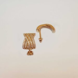 Brinco X zircônia e ródio ouro 18k - 01039234