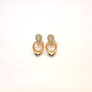 Brinco gota com zircônia banhado ouro - 01037378