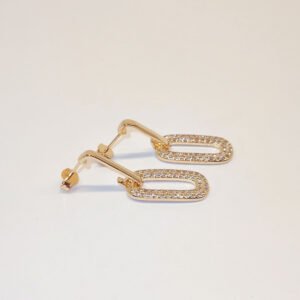 Brinco argola e zircônias ouro18k - 01040245