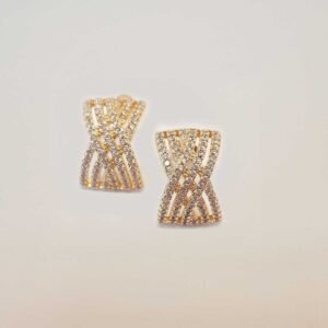 Brinco X zircônia e ródio ouro 18k - 01039234