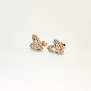 Brinco corações banhado ouro 01042990