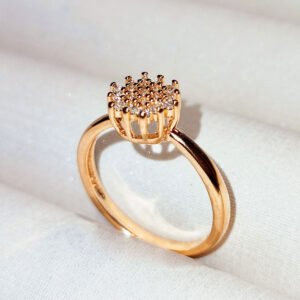 Anel chuveirinho Zircônias Banhado Ouro - 09015717