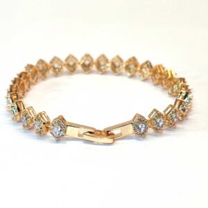Pulseira zircônias celebrity banhada ouro - 03013608