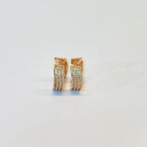 Brinco Argola Banhado Ouro 18K Zircônias e Ródio - 01029469