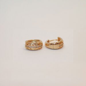 Brinco argolinha zircônia ouro18k - 01042360