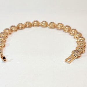 Pulseira zircônias redonda queen banhada ouro - 03013610