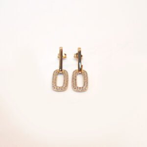 Brinco argola e zircônias ouro18k - 01040245
