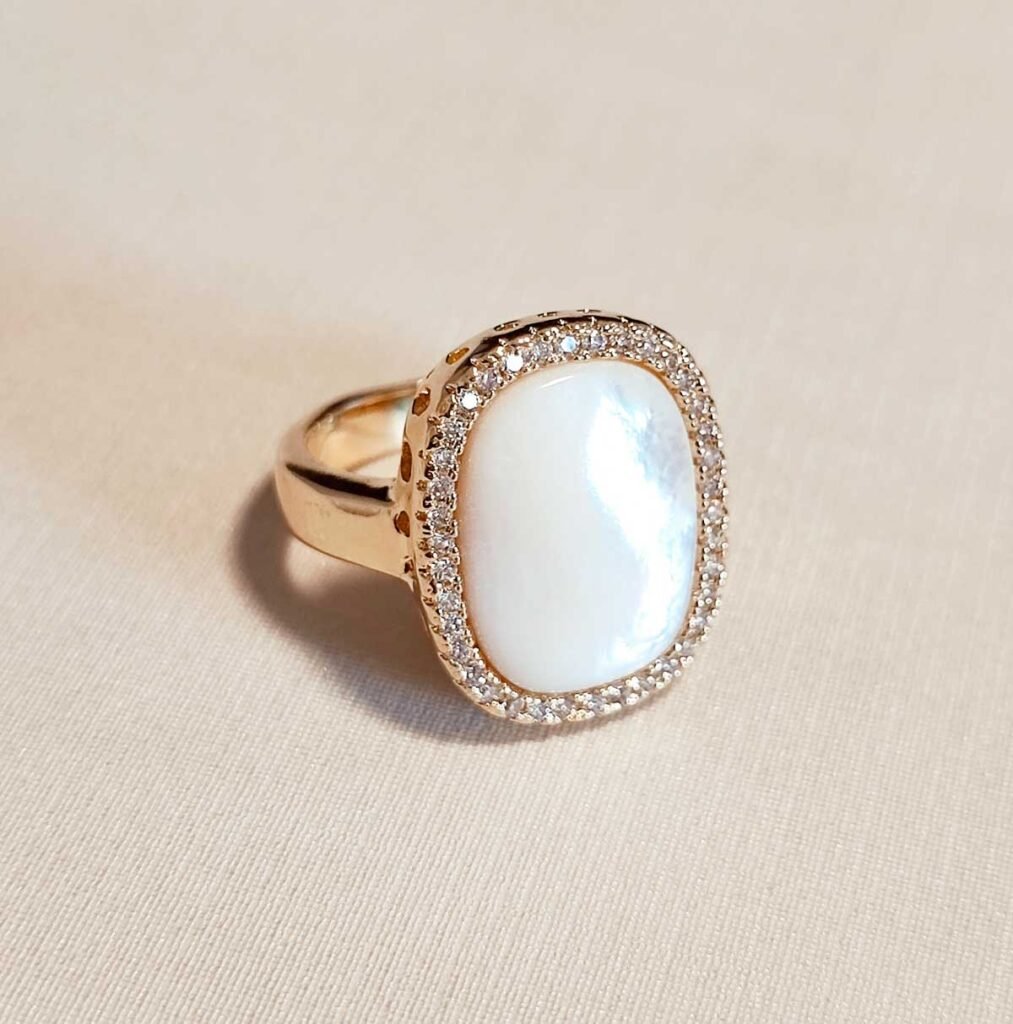 Semijoia anel banhado a ouro 18k