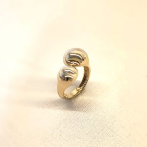Anel orgânico bolas Banhado Ouro - 09015677