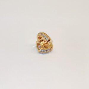Brinco trio argolinhas de ouro com zircônia - 01037175