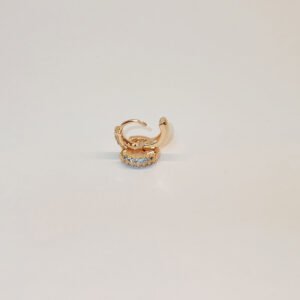 Brinco trio argolinhas de ouro com zircônia - 01037175